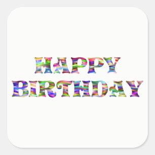 Happy Birthday Square Sticker