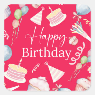 Happy Birthday Square Sticker