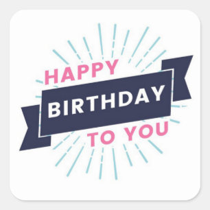 Happy Birthday Square Sticker