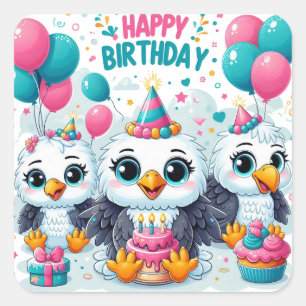 Happy Birthday Square Sticker