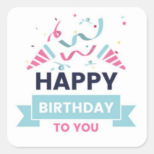 Happy Birthday Square Sticker