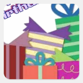 Happy birthday square sticker