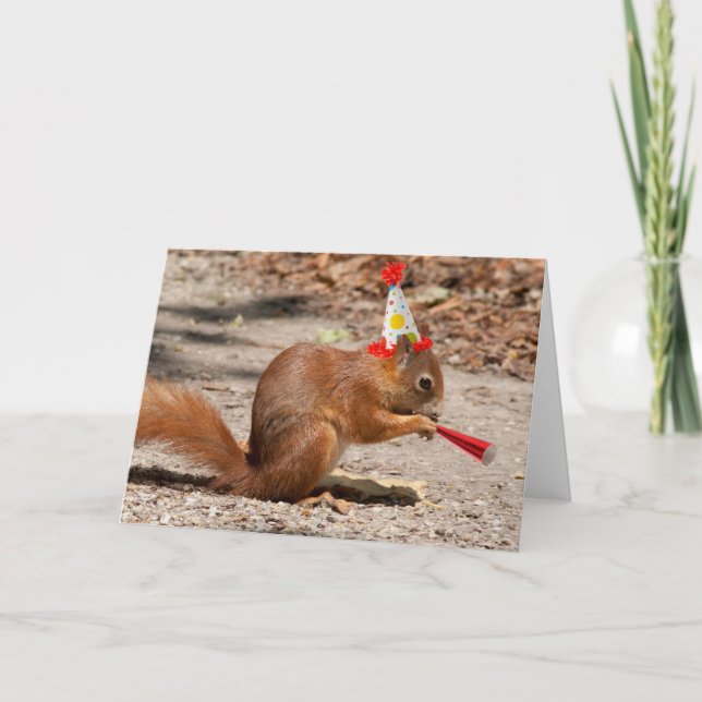 Happy Birthday Squirrel Card (Front)