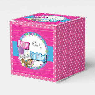 Happy Birthday Squirrel - Pink Favour Box