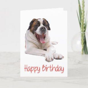 Happy Birthday St Bernard Puppy Dog Greeting Card
