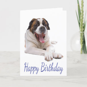 Happy Birthday St Bernard Puppy Dog Greeting Card