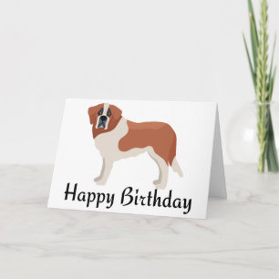 Happy Birthday St Bernard Puppy Dog Saint Bernard Card