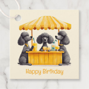 Happy Birthday Standard Poodle Dogs Lemonade Stand Favour Tags