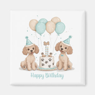 Happy Birthday Standard Poodle Dogs Magnet
