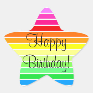 Happy Birthday - Star Rainbow Sticker
