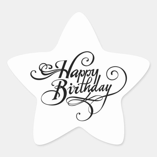 Happy Birthday Star Sticker (Front)