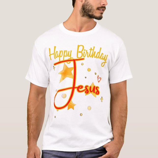 Happy Birthday Starry Jesus T-Shirt (Front)