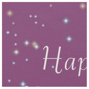 Happy birthday starry sparkle fabric