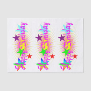 Happy Birthday & Stars Tissue Paper