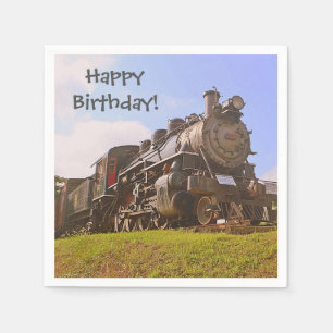 Happy Birthday Steam Train Napkin