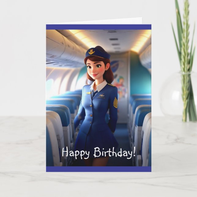 Happy Birthday Stewardess Card (Front)