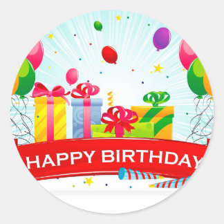 happy birthday Sticke Classic Round Sticker
