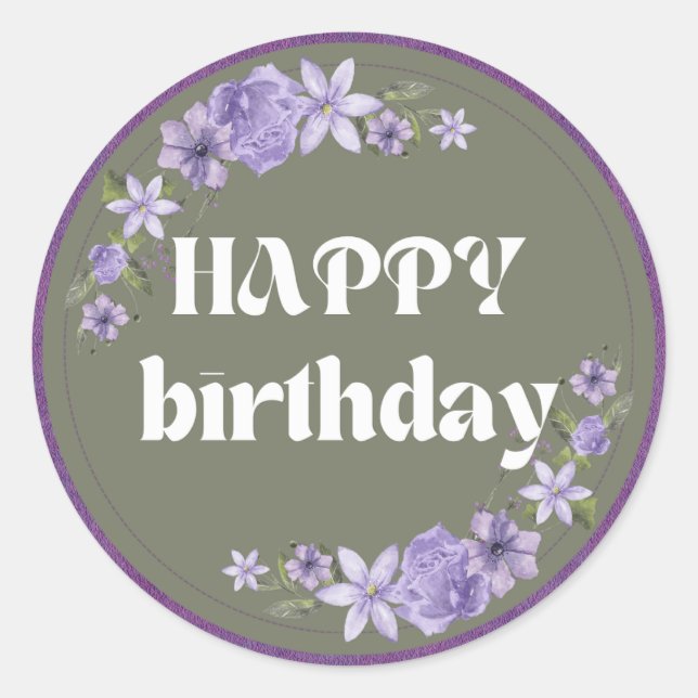 Happy Birthday Sticker (Front)