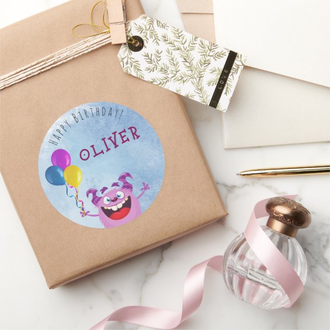 Happy Birthday sticker! Classic Round Sticker (Gifting)