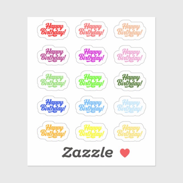 Happy Birthday Stickers (Sheet)