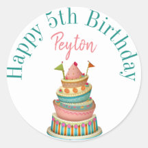 Happy birthday stickers personalised