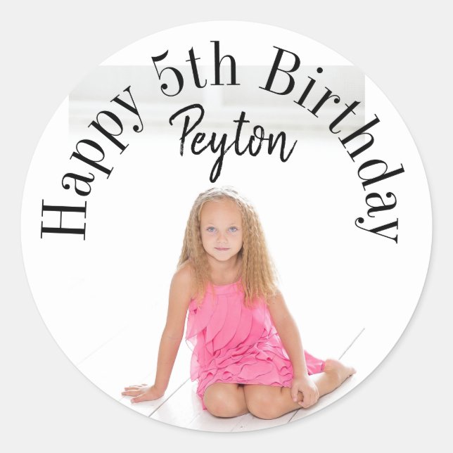 Happy birthday stickers personalised photo (Front)