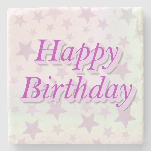 Happy Birthday! Stone Coaster (Front)