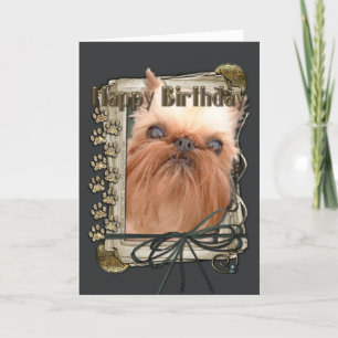 Happy Birthday - Stone Paws - Brussels Griffon Card
