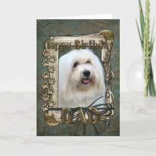 Happy Birthday - Stone Paws - Coton de Tulear -Dad Card