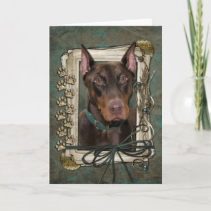 Happy Birthday - Stone Paws - Doberman - Rocky Card
