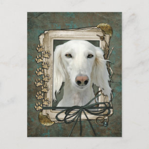 Happy Birthday - Stone Paws - Saluki Postcard