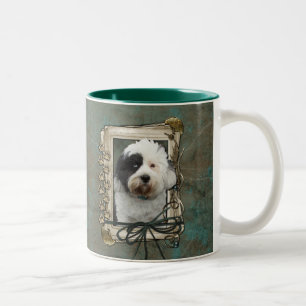 Happy Birthday - Stone Paws - Tibetan Terrier Two-Tone Coffee Mug