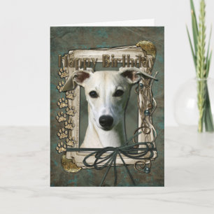 Happy Birthday - Stone Paws - Whippet Card