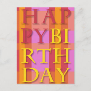 Happy Birthday Stripes Postcard