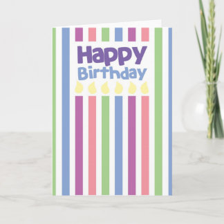 Happy Birthday stripey card