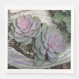 Happy Birthday Succulent Napkin