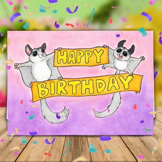 Happy Birthday Sugar Gliders greeting Card (Creator Uploaded)