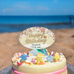 Happy Birthday Summer Beach Starfish Sea shells Cake Pick<br><div class="desc">Happy Birthday Party Cake Toppers Templates - Summer Sandy Beach Write in Sand Text with Starfish and Seashells.
All Text Style,  Colours,  Sizes Can Be Modified To Fit Your Needs.</div>