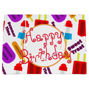 Happy Birthday Summertime Frozen Bar Large Gift Bag