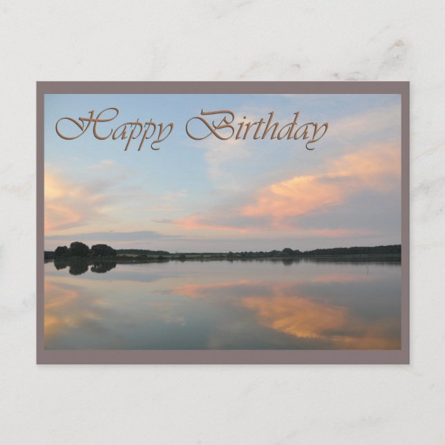 Happy birthday sunrise at the lake postcard (Front)