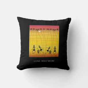 Happy Birthday Sunset Celebration Dancers Cushion
