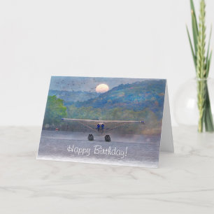 Happy Birthday Sunset Seaplane Card