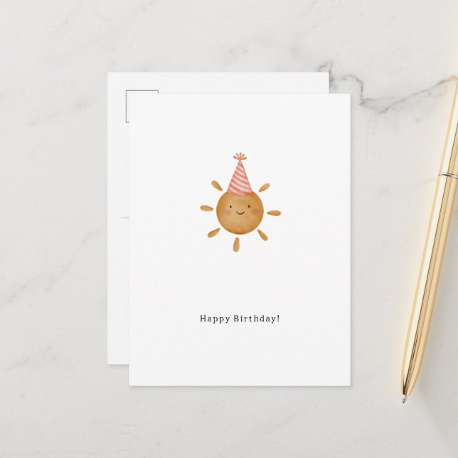 Happy Birthday Sunshine Card (Front/Back In Situ)