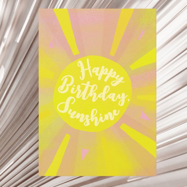 Happy birthday sunshine Handpainted greeting card  (Creator Uploaded)