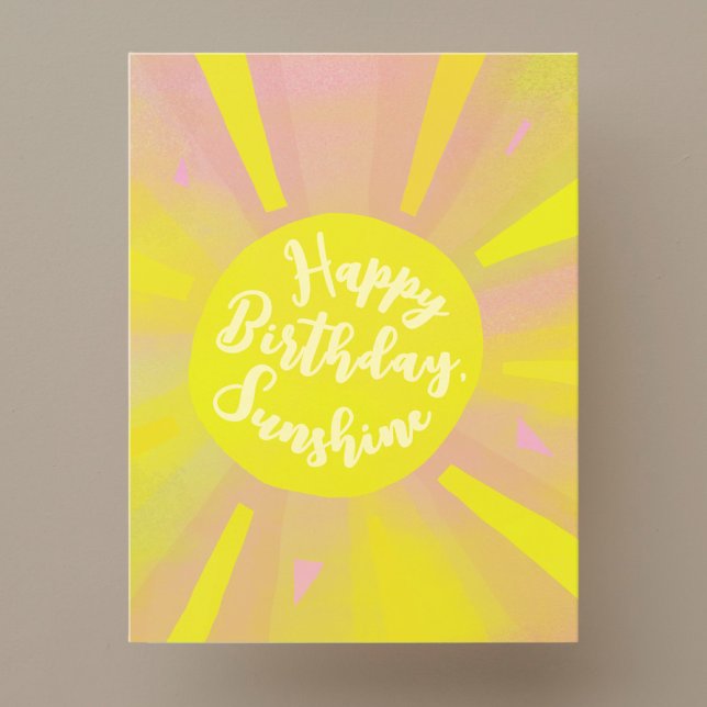 Happy Birthday Sunshine Handpainted Postcard (Creator Uploaded)