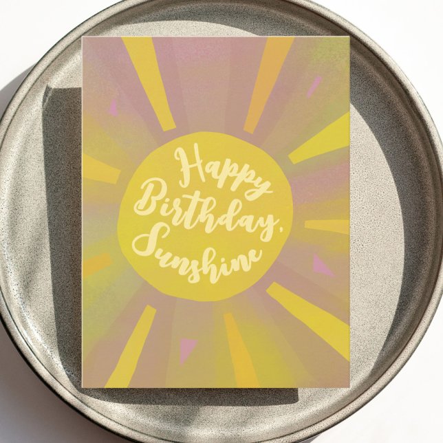 Happy Birthday Sunshine Handpainted Postcard (Creator Uploaded)