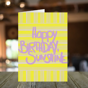 Happy birthday sunshine sun greeting folded card