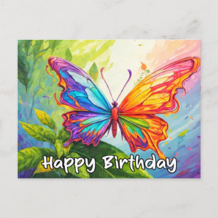 Happy Birthday Super Cute Butterfly Doodle Holiday Postcard