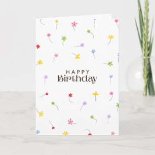 Happy Birthday surrounded with dandelion Clocks Card
