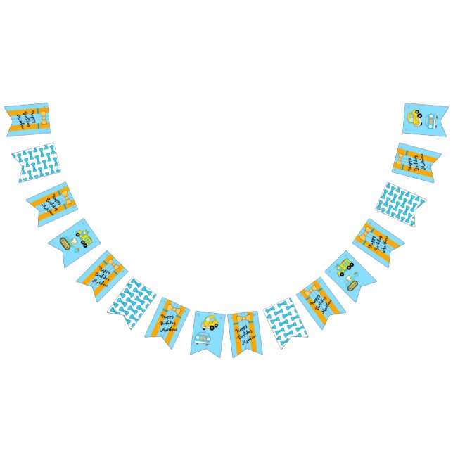 Happy Birthday Suspenders and Bow Tie Bunting (All)